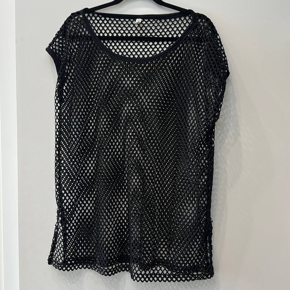 DESIGNER ELAN MESH SWIM COVERUP BEACH VACATION SIZE SMALL MEDIUM LARGE BLACK